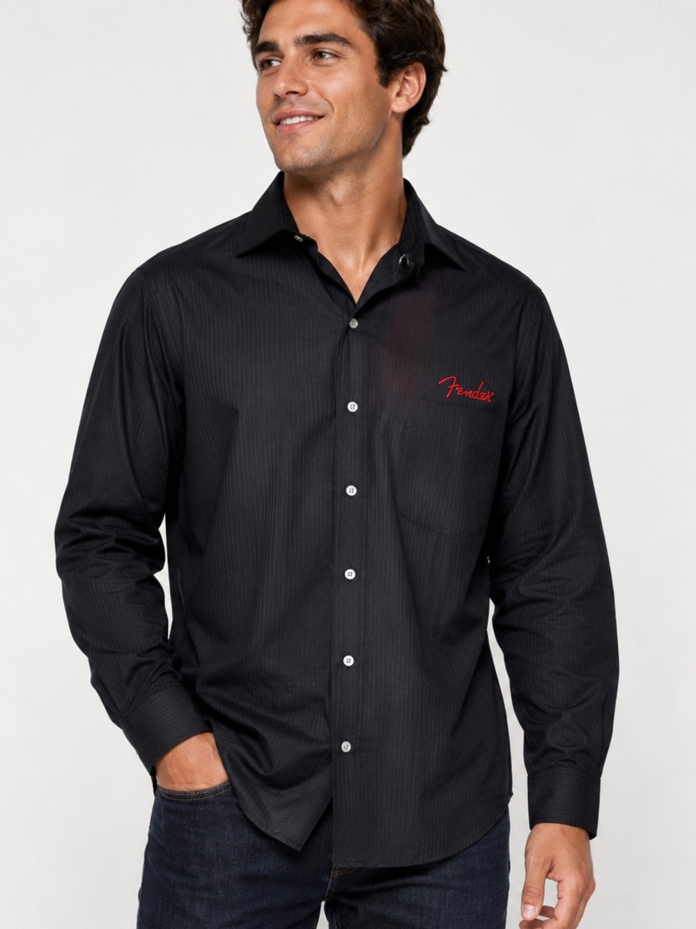 Authentic Fender Branded Long Sleeve Button-Up Shirt Size S